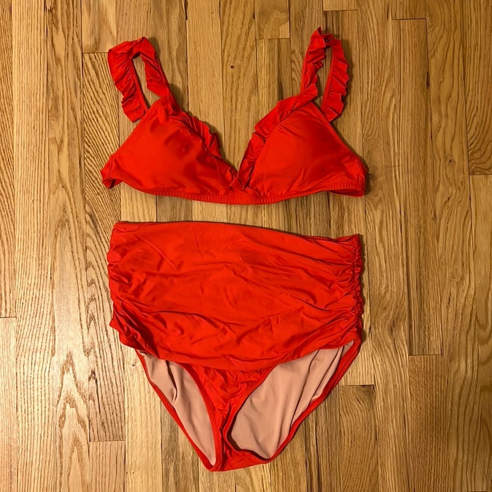 J. Crew red ruffled bikini